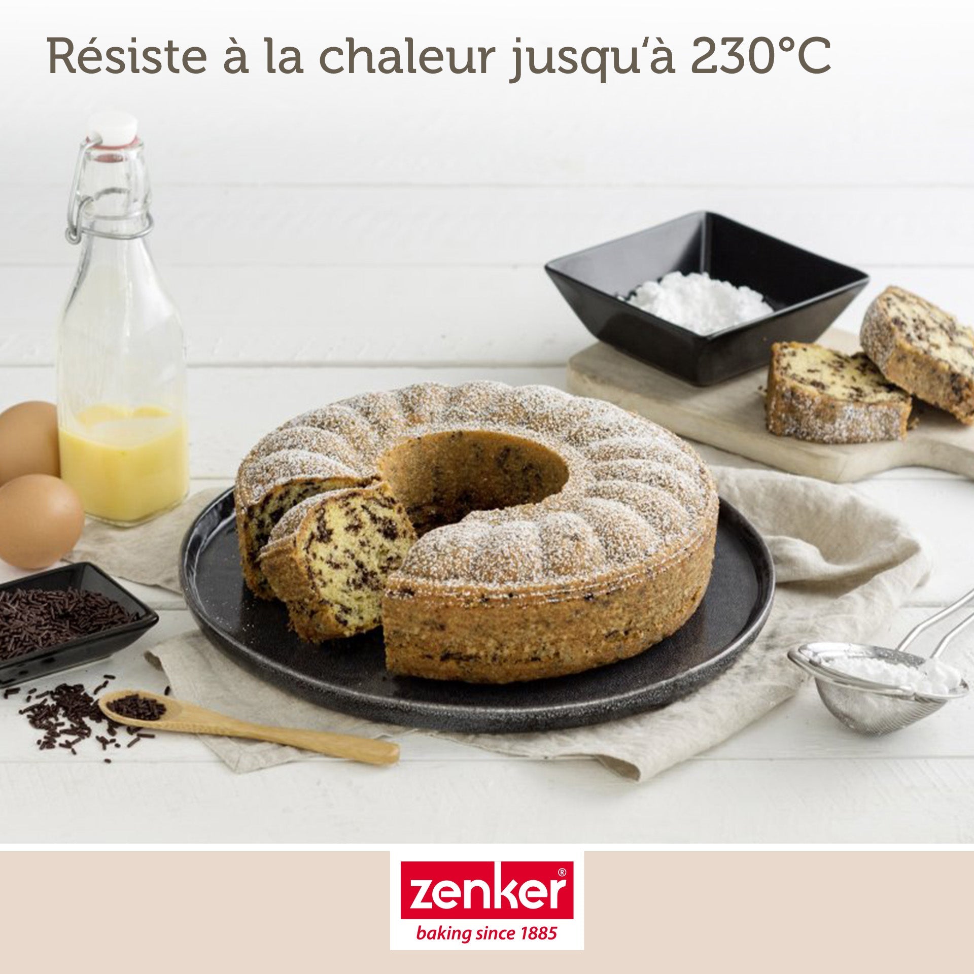 Zenker - Moule À Manqué Et Savarin Double Fond 28 Cm Zenker Black Metallic - Noir