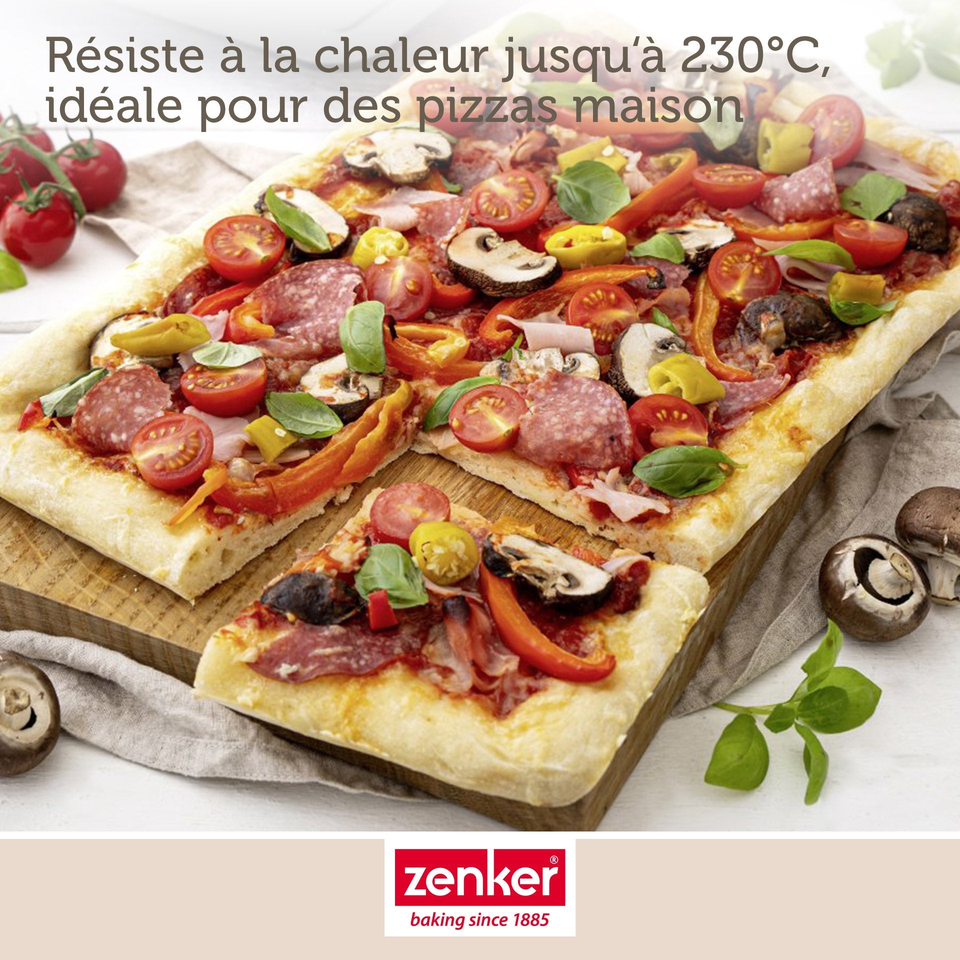 Zenker - Plaque À Pizza Rectangulaire Perforée Extensible 37 À 52 X 33 Cm Zenker Black Metallic - Noir