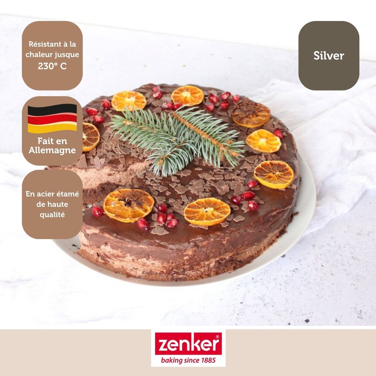 Zenker - Ensemble De 2 Moules À Manqué À Charnière 28 Cm Zenker Silver - Gris