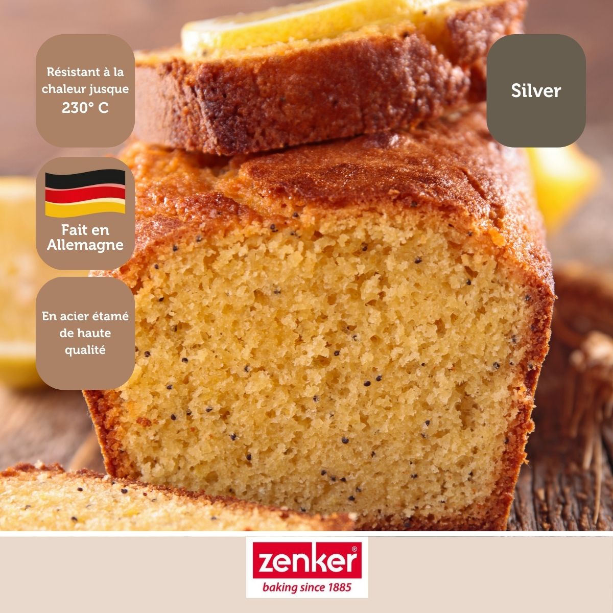 Zenker - Moule À Cake 30 Cm Zenker Silver - Gris