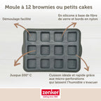 Zenker - Moule À Gâteaux 12 Carrés En Silicone Fibre De Verre Zenker - Noir