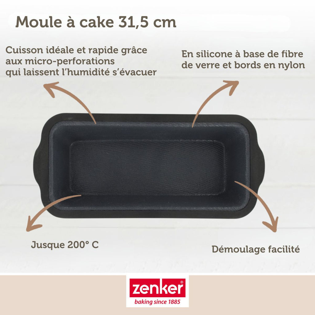 Zenker - Moule À Cake 31,5 Cm Zenker Silicone Fibre De Verre - Noir|Gris