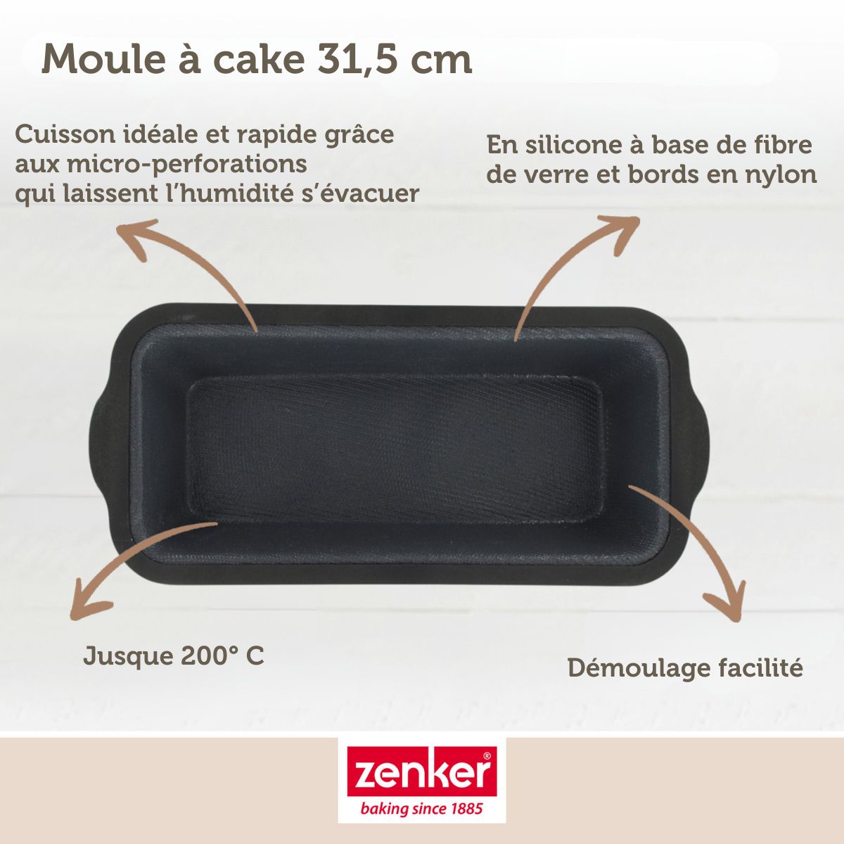 Zenker - Moule À Cake 31,5 Cm Zenker Silicone Fibre De Verre - Noir|Gris