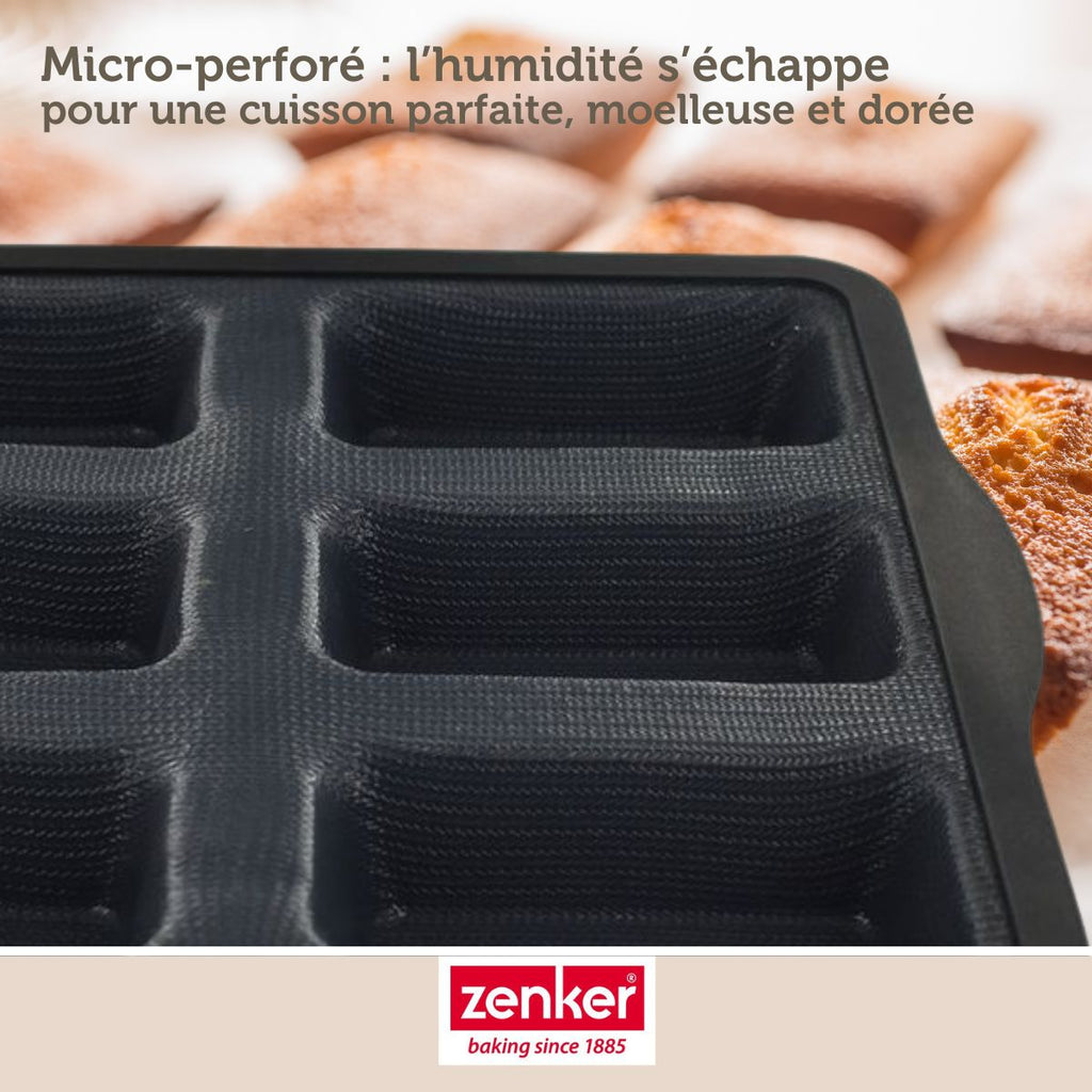 Zenker - Moule 6 Financiers 26 X 22 Cm Zenker Silicone Fibre De Verre - Noir|Gris