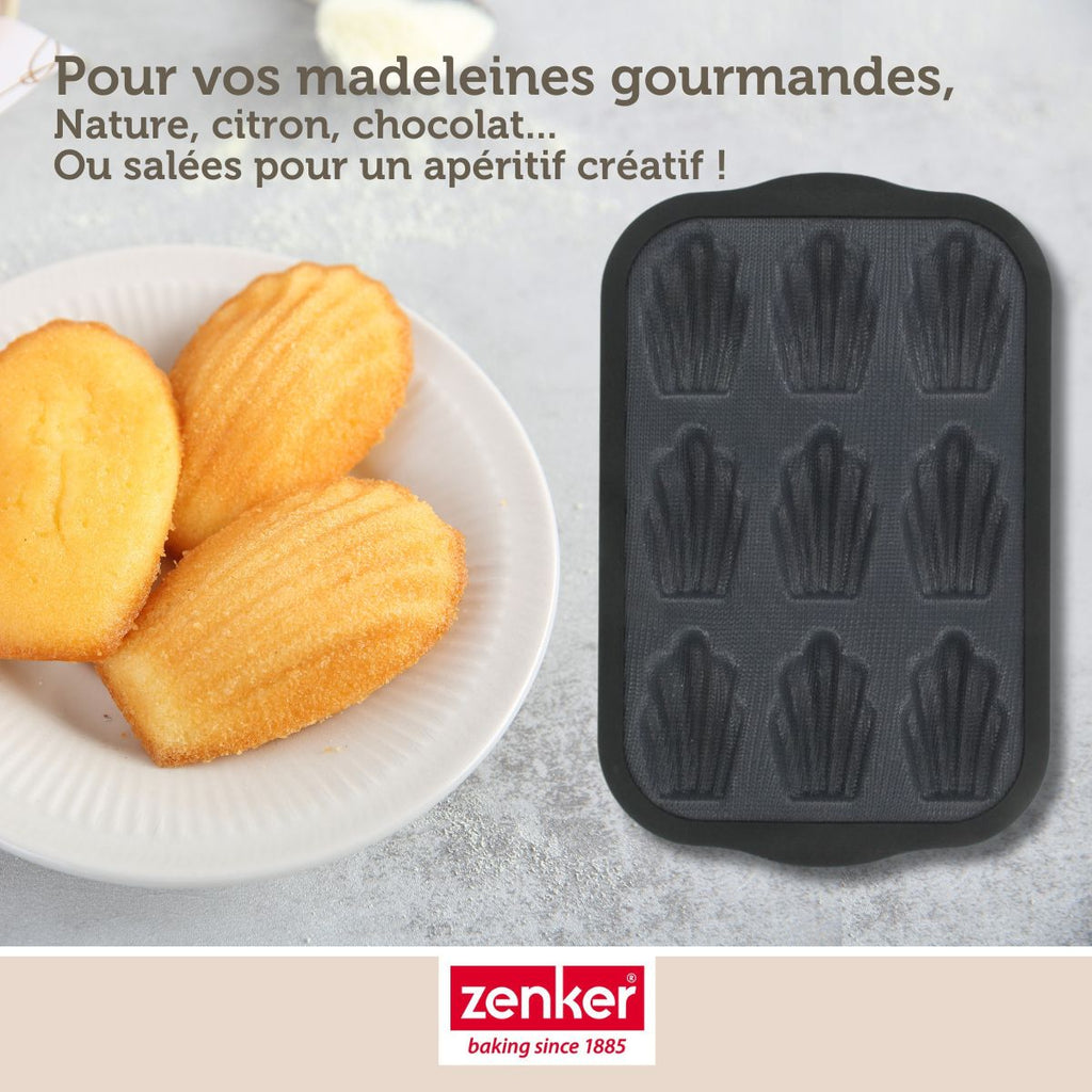 Zenker - Moule 9 Madeleines 28 X 18 Cm Zenker Silicone Fibre De Verre - Noir|Gris