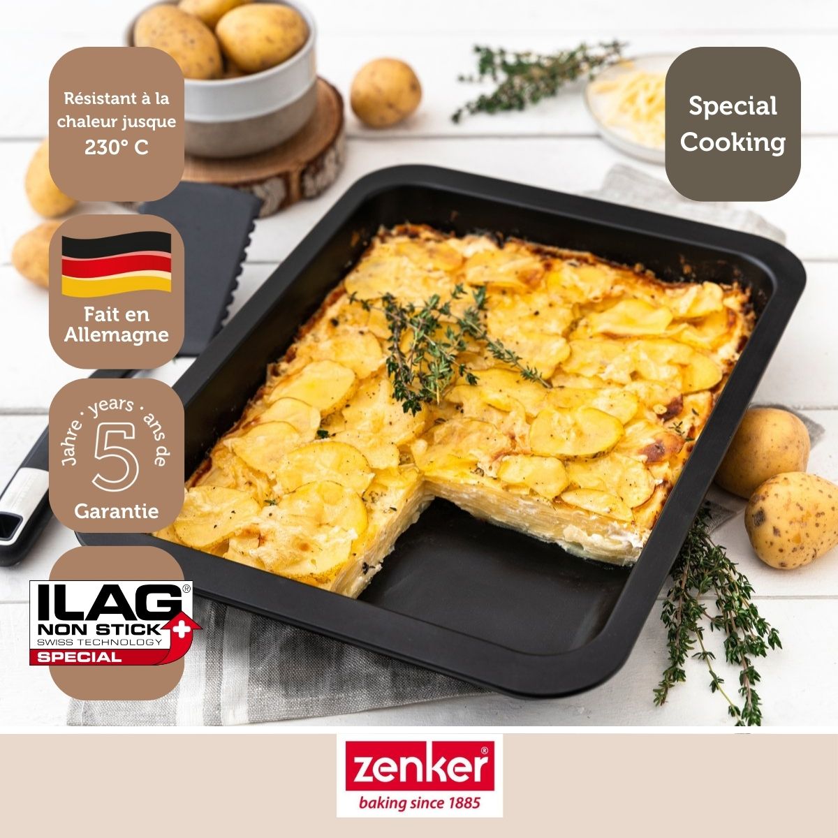 Zenker - Plat À Four Xxl 40 X 29 X 6 Cm Zenker Special Cooking - Noir