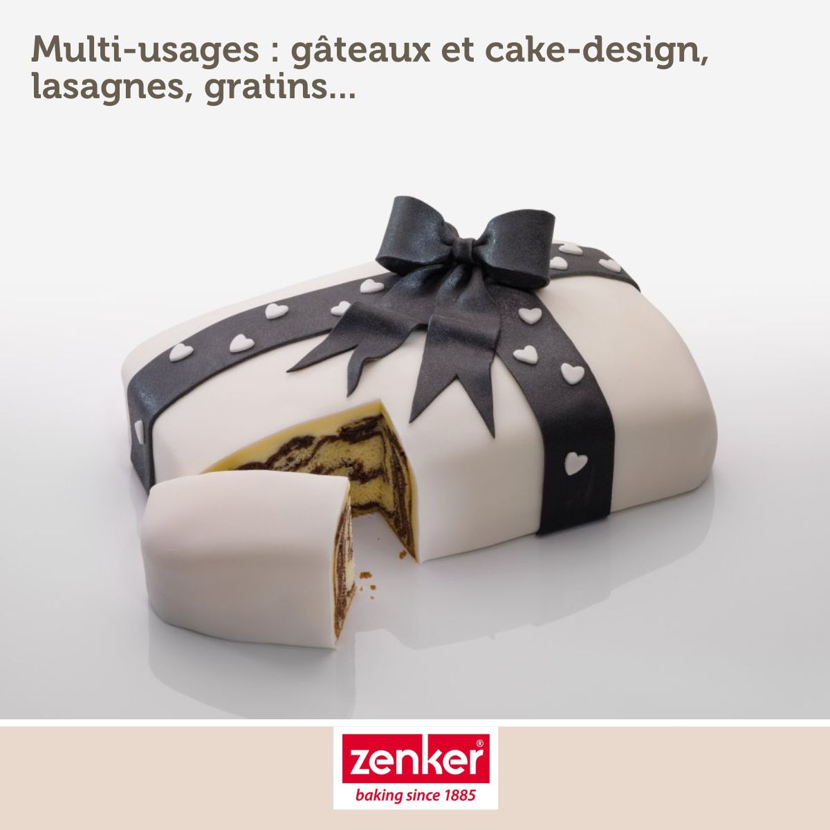 Zenker - Moule À Charnière Rectangulaire 28 X 18 Cm Crème Noir Zenker Smart Pastry - Noir|Blanc