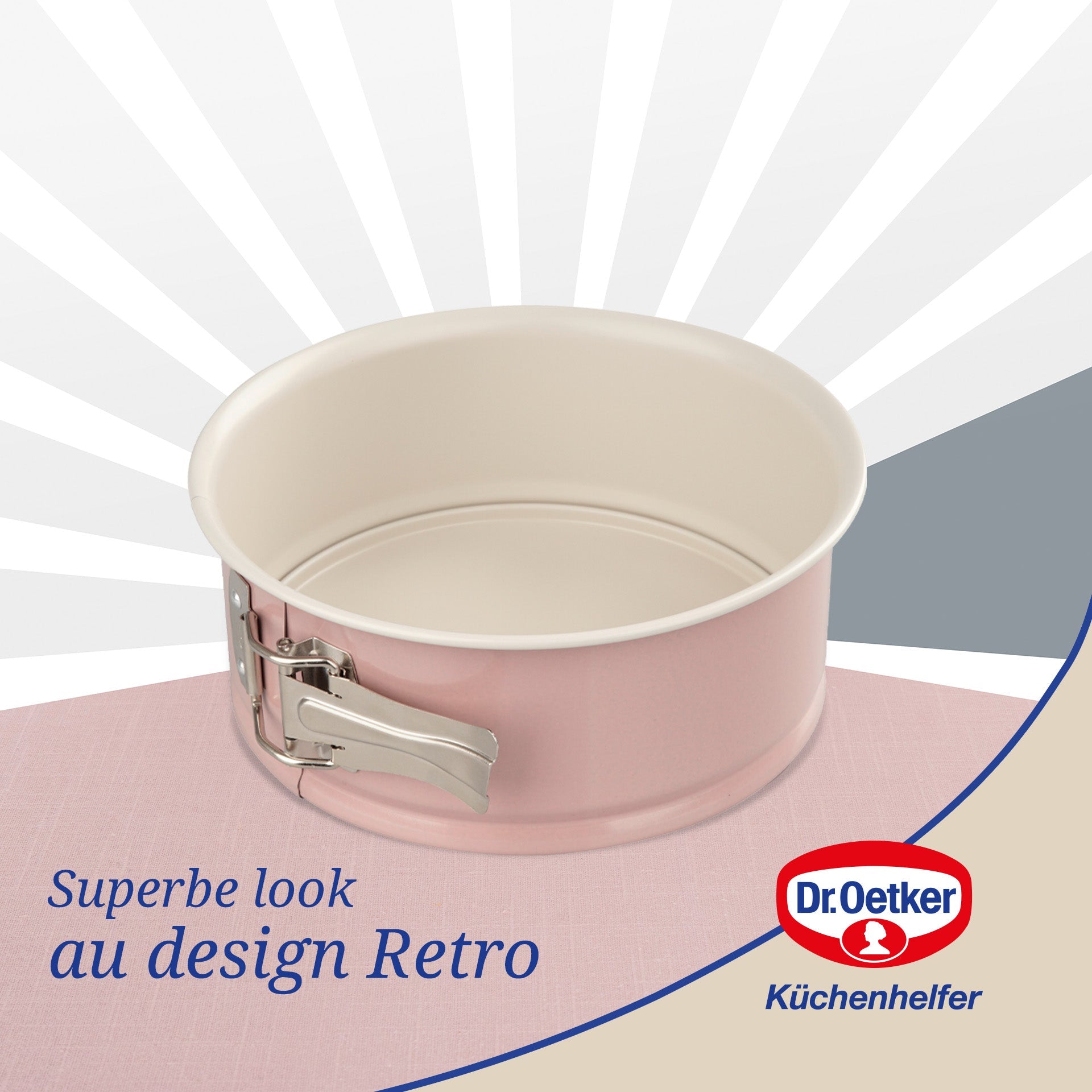Dr Oetker - Ensemble De 2 Moules À Manqué À Charnière 18 Et 20 Cm Dr. Oetker Rétro - Rose