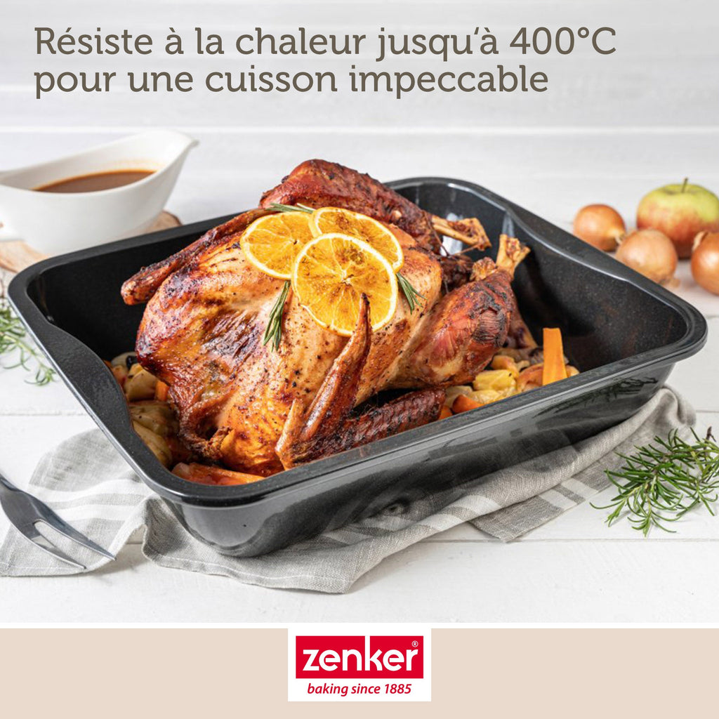 Zenker - Lot De 2 Plats À Four Rectangulaires 40 X 34 Cm Et 33 X 25 Cm Zenker Special Cooking - Noir