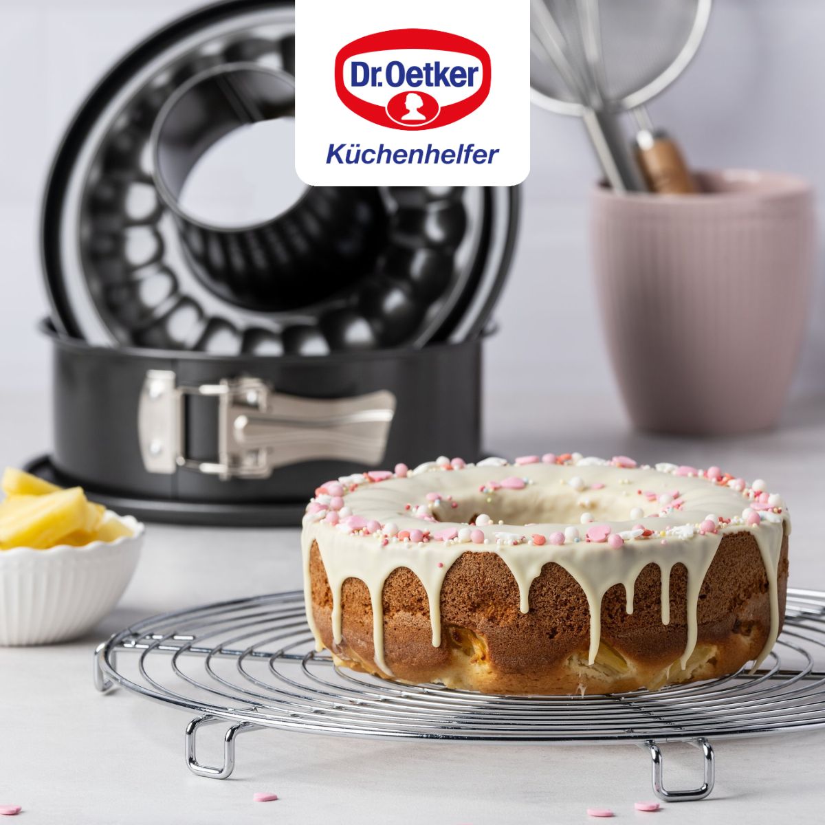 Dr Oetker - Lot De 2 Moules À Gâteaux 20/20 Cm En Acier Dr Oetker Back Freude - Noir