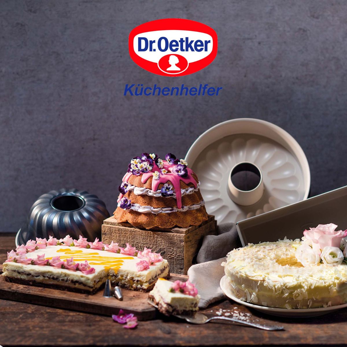 Dr Oetker - Ensemble De 2 Moules À Charnière Rectangulaire 38 X 25 Cm Dr Oetker Back-Trend - Blanc