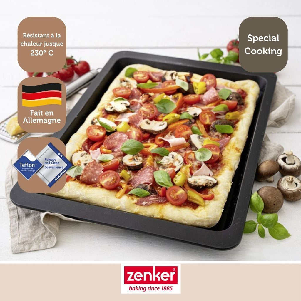 Zenker - Lot De 2 Plaques À Pizza Rectangulaires 42/29/2,5 Cm En Acier Spécial Crountries Spécial Crountries Zenker Spécial Crountries - Noir