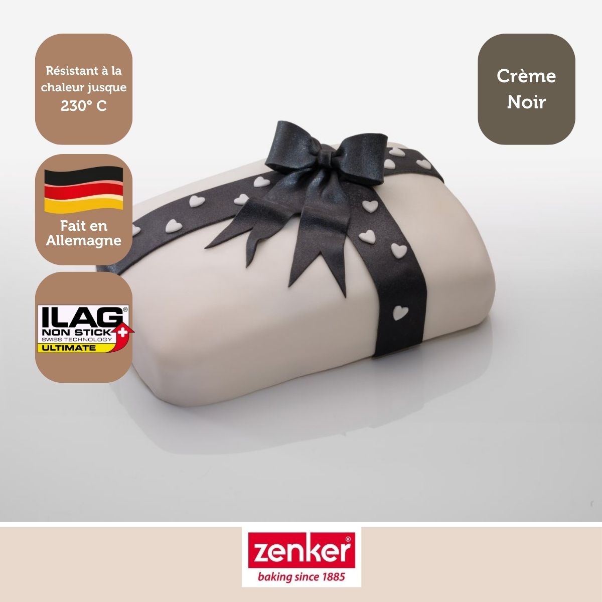 Zenker - Lot De 2 Moules À Gâteaux Rectangulaires 28/18 Cm En Acier Zenker Smart Pastry - Noir|Blanc
