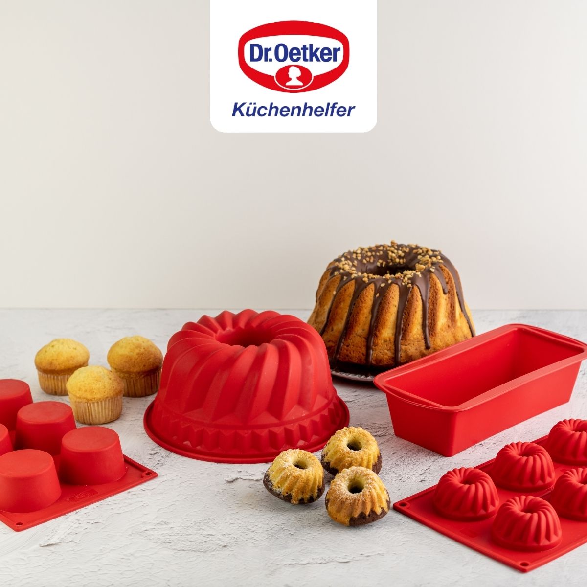 Dr Oetker - Moule À Cakes En Silicone 24 Cm Dr Oetker Flexxibel Love - Rouge