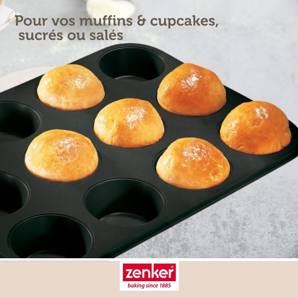 Zenker - Moule À Muffins 12 Empreintes 38 X 26 Cm Zenker Black Metallic - Noir