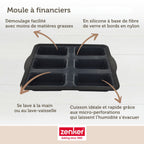 Zenker - Moule 6 Financiers 26 X 22 Cm Zenker Silicone Fibre De Verre - Noir|Gris
