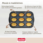 Zenker - Moule 9 Madeleines 28 X 18 Cm Zenker Silicone Fibre De Verre - Noir|Gris