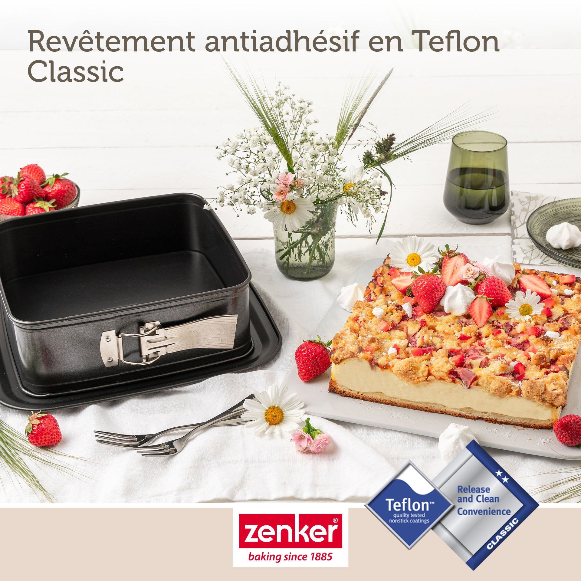 Zenker - Moule À Charnière Carré Avec Couvercle 23 Cm Zenker Bake Click And Go - Noir