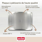 Zenker - Plaque À Pâtisserie Perforée 40 X 30 Cm En Acier Inoxydable Zenker Special Cooking - Aluminium