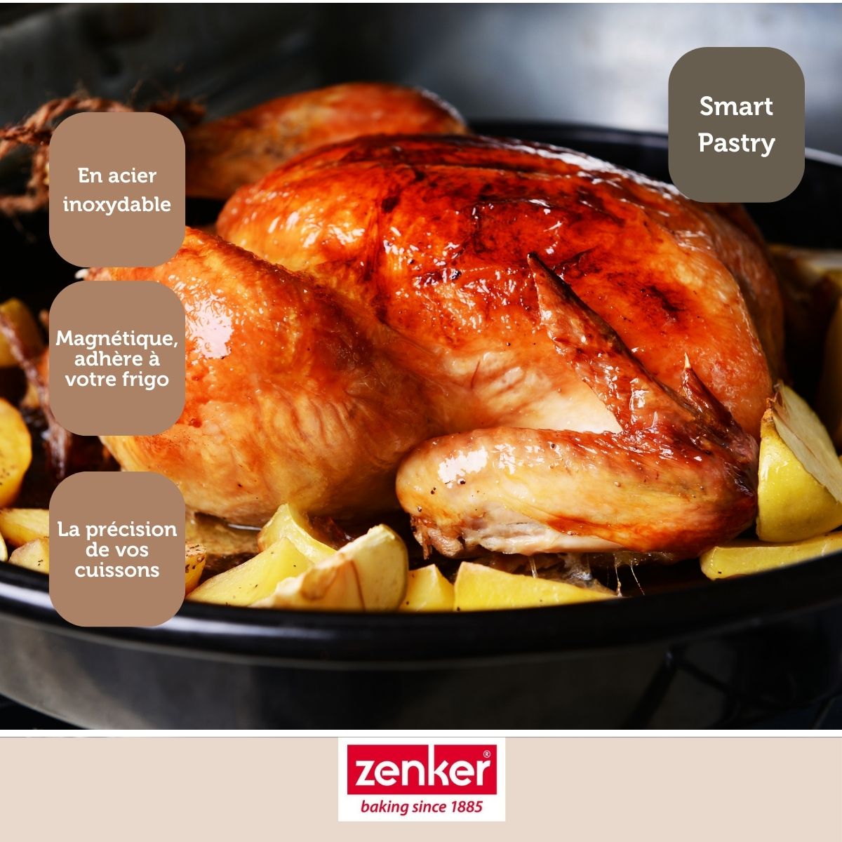 Zenker - Minuteur De Cuisine Magnétique 1H En Acier Zenker Smart Pastry - Gris