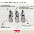 Zenker - Lot De 6 Douilles À Pâtisserie En Inox Grand Modèle Zenker Smart Pastry - Gris
