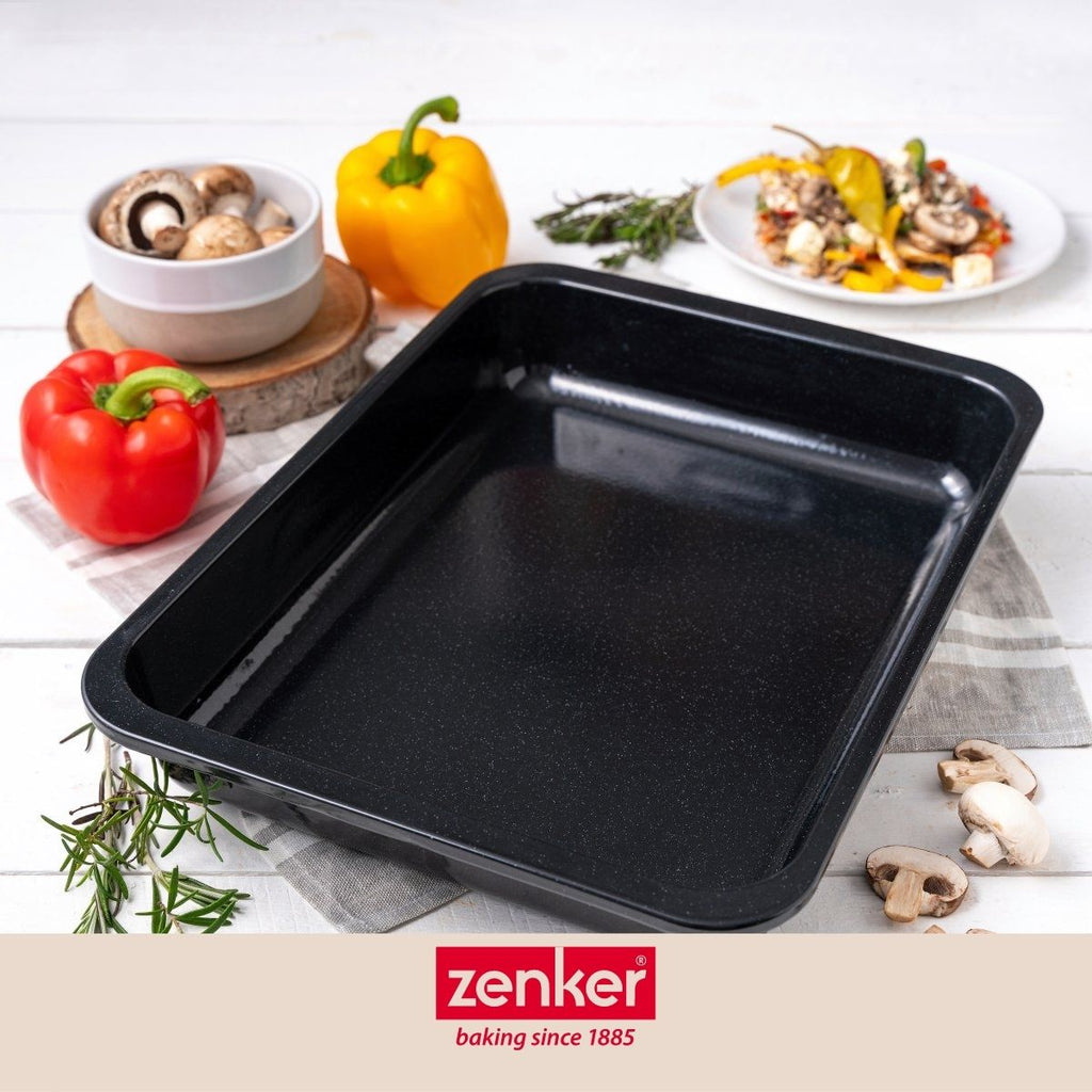 Zenker - Plat À Four Xxl Rectangle 40 X 29 Cm En Acier Émaillé Zenker Spécial Cooking - Noir