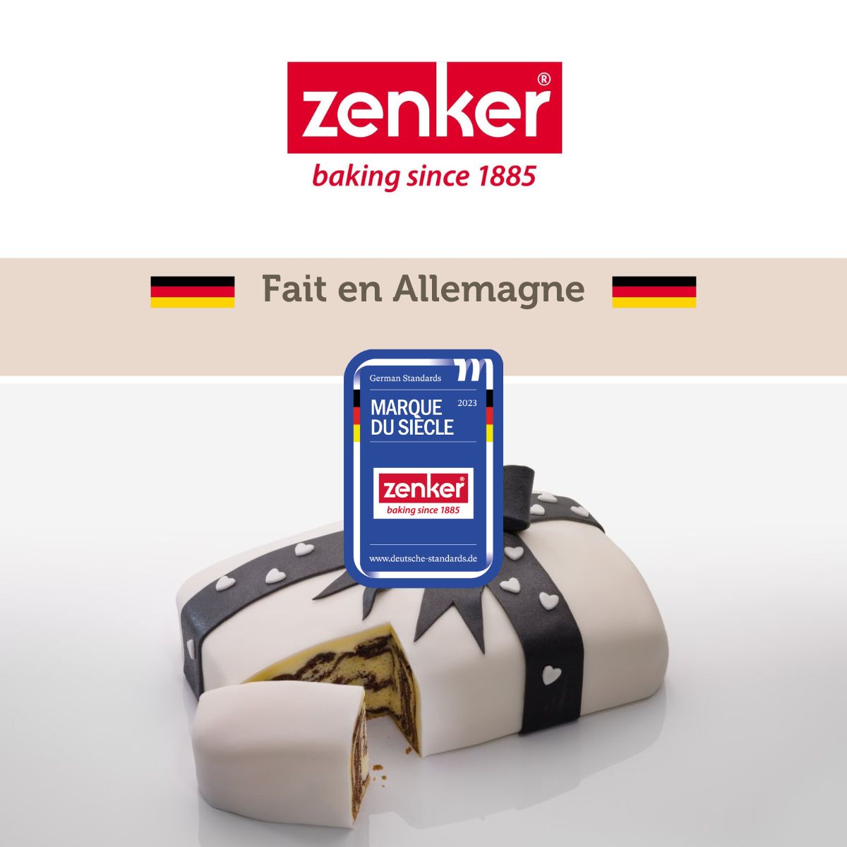 Zenker - Moule À Charnière Rectangulaire 28 X 18 Cm Crème Noir Zenker Smart Pastry - Noir|Blanc