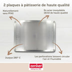 Zenker - Lot De 2 Plaques À Pâtisserie Perforées En Inox Zenker Special Cooking - Aluminium