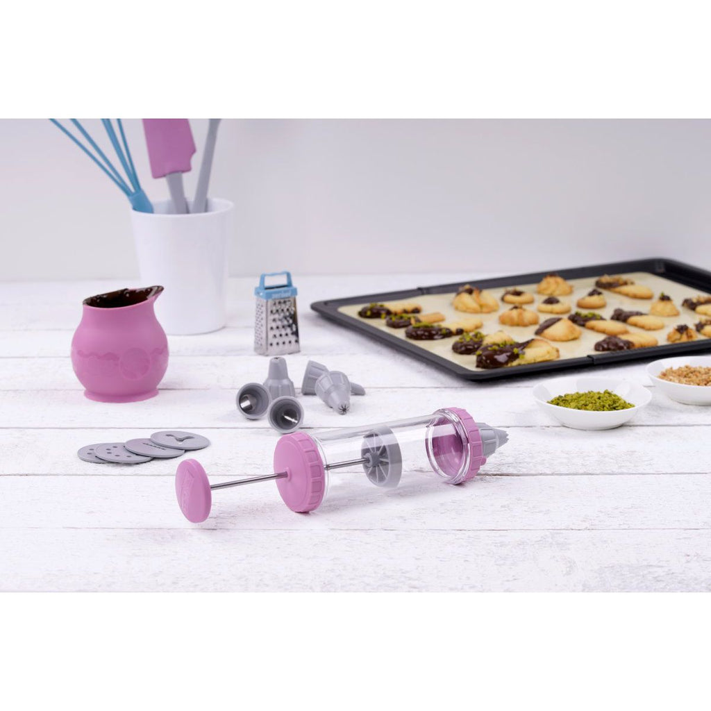 Zenker - Seringue De Pâtisserie Et 6 Embouts Et 6 Disques À Motifs Zenker Sweet Sensation - Gris