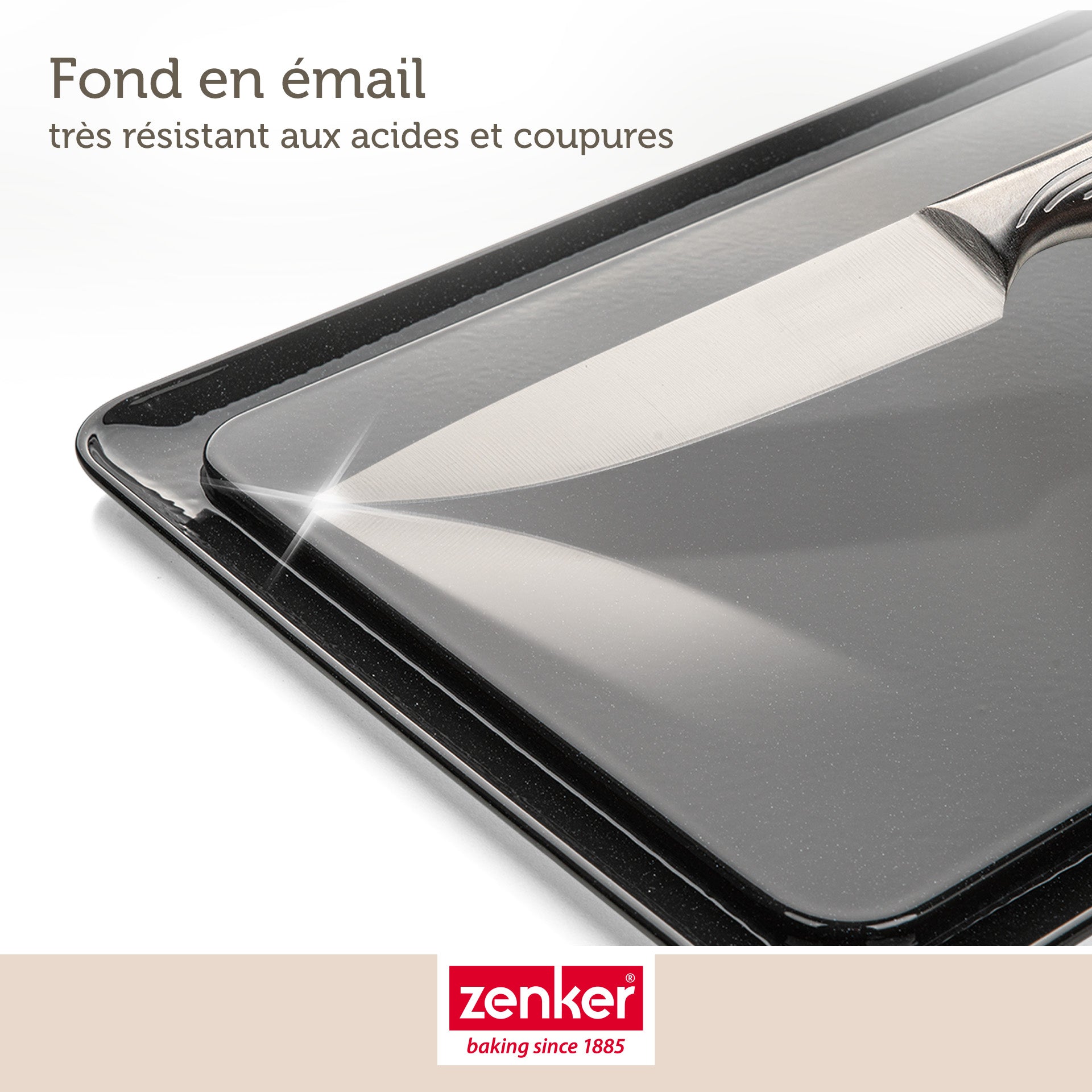 Zenker - Moule À Charnière Rectangulaire En Acier Émaillé Et Sa Spatule 42 X 29 Cm Zenker Deluxe - Noir