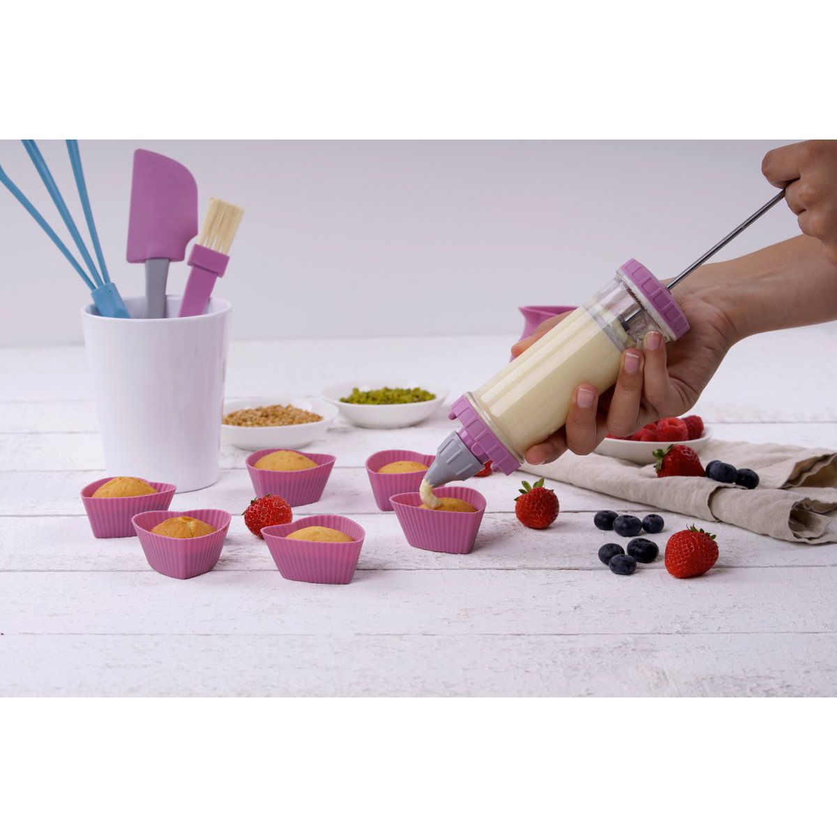 Zenker - Seringue De Pâtisserie Et 6 Embouts Et 6 Disques À Motifs Zenker Sweet Sensation - Gris