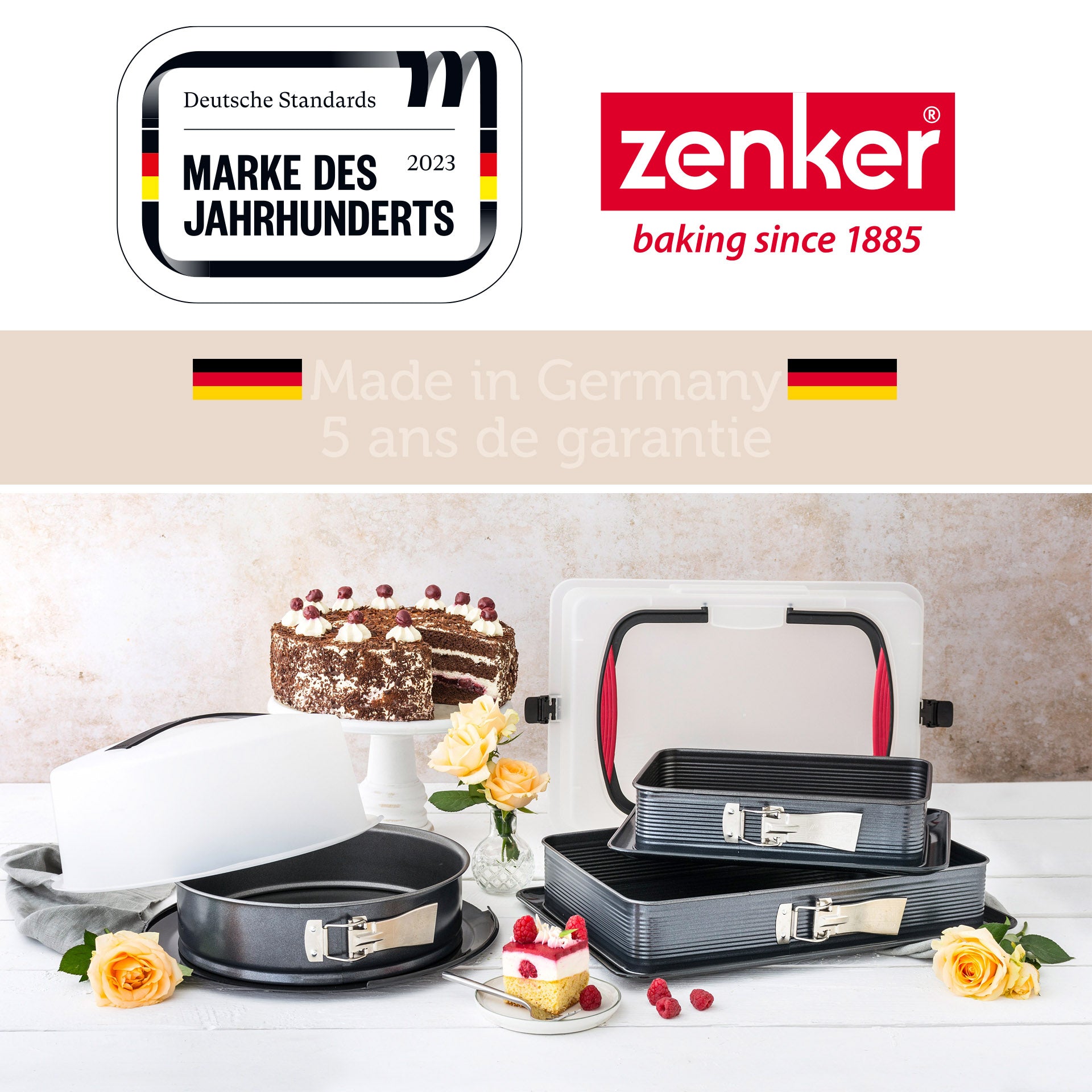 Zenker - Moule À Charnière Rectangulaire En Acier Émaillé Et Sa Spatule 42 X 29 Cm Zenker Deluxe - Noir
