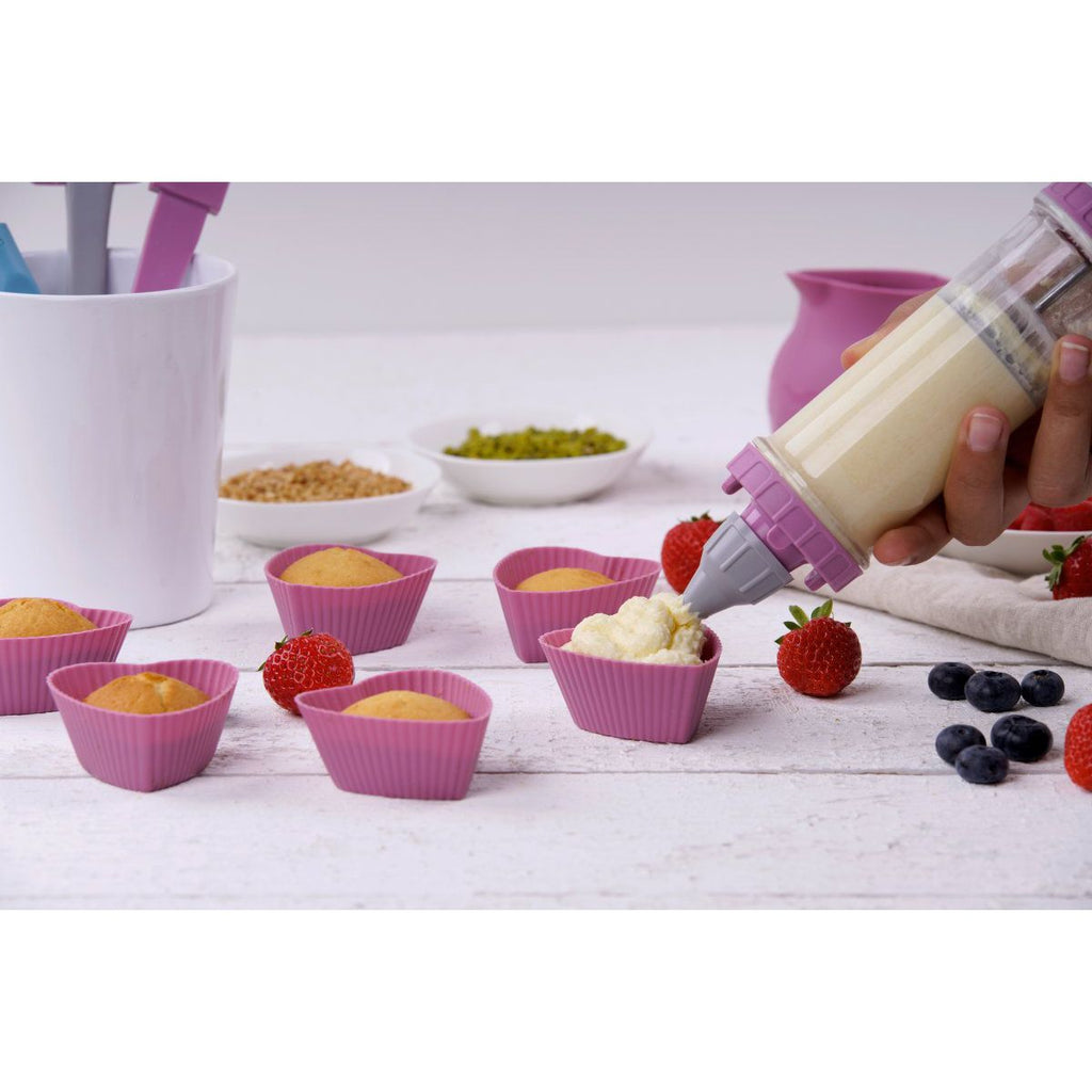 Zenker - Seringue De Pâtisserie Et 6 Embouts Et 6 Disques À Motifs Zenker Sweet Sensation - Gris