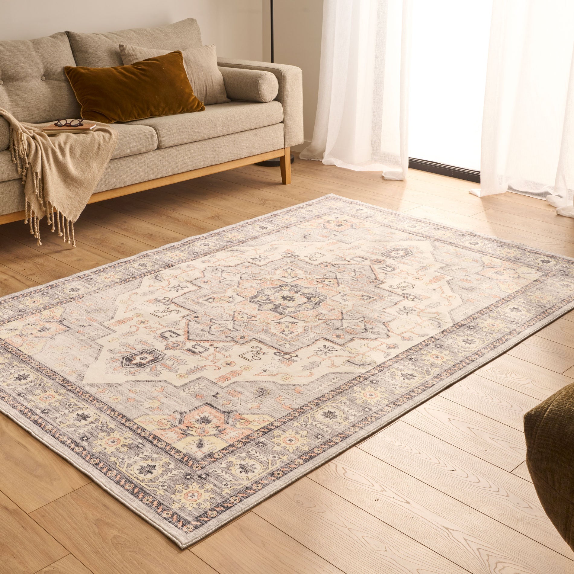 Ottoman - Tapis D'Intérieur - Polyester - Gris