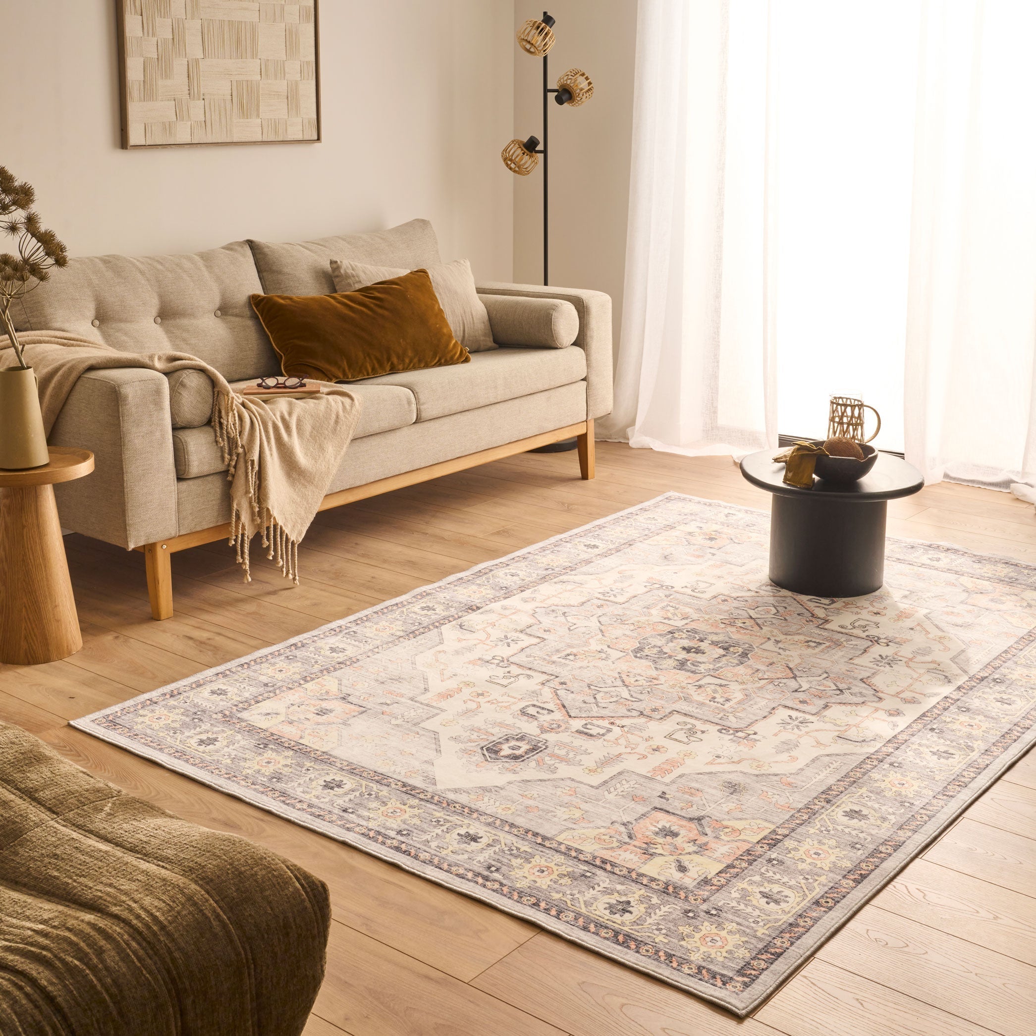Ottoman - Tapis D'Intérieur - Polyester - Gris