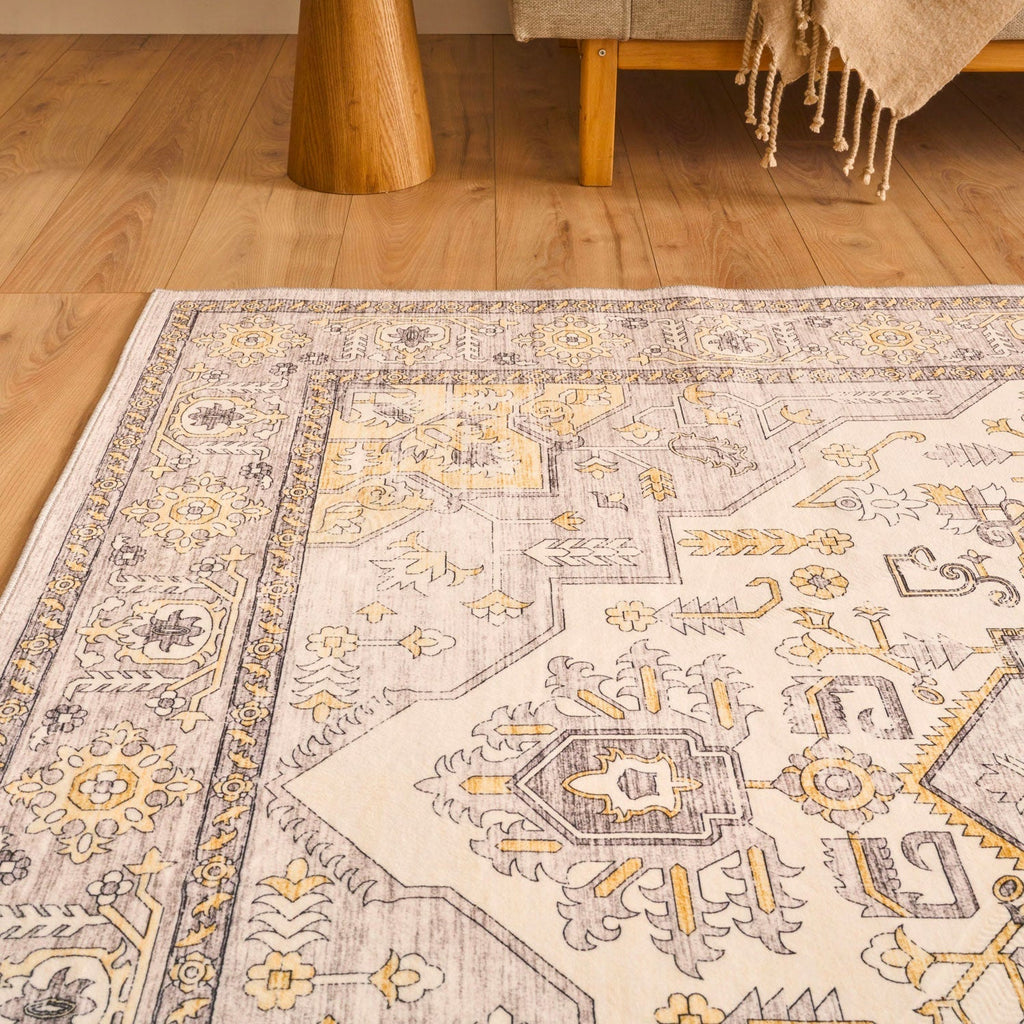 Ottoman - Tapis D'Intérieur - Polyester - Jaune