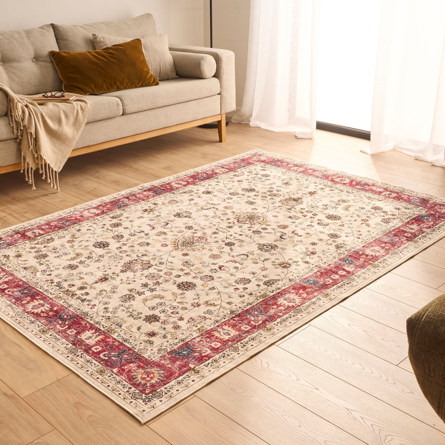 Ottoman - Tapis D'Intérieur - Polyester - Beige