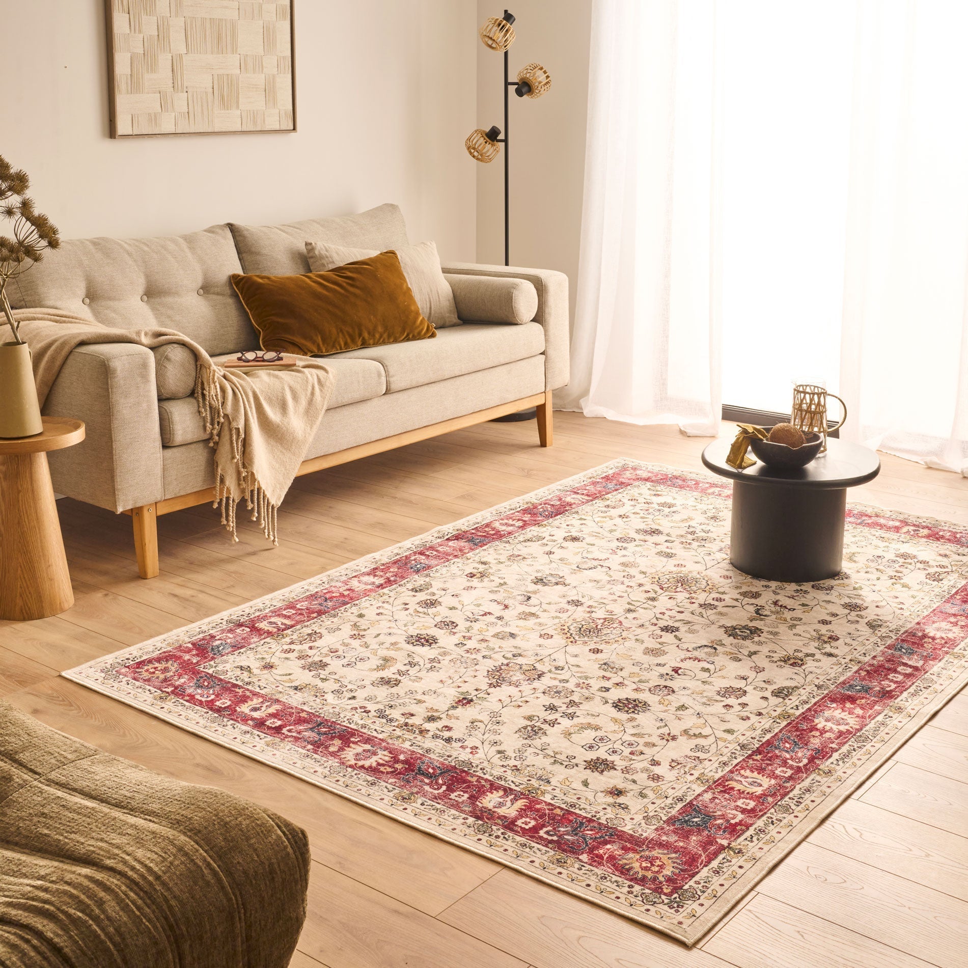 Ottoman - Tapis D'Intérieur - Polyester - Beige
