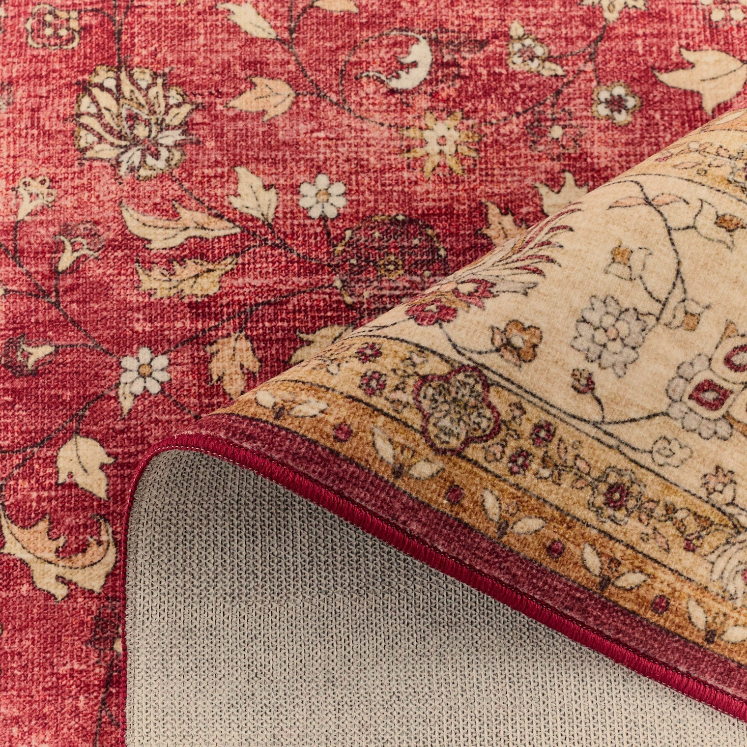Ottoman - Tapis D'Intérieur - Polyester - Rouge