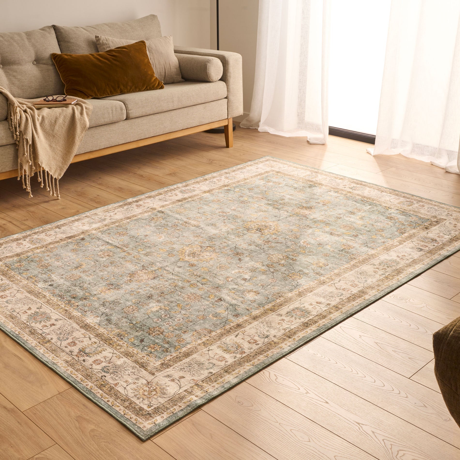 Ottoman - Tapis D'Intérieur - Polyester - Turquoise