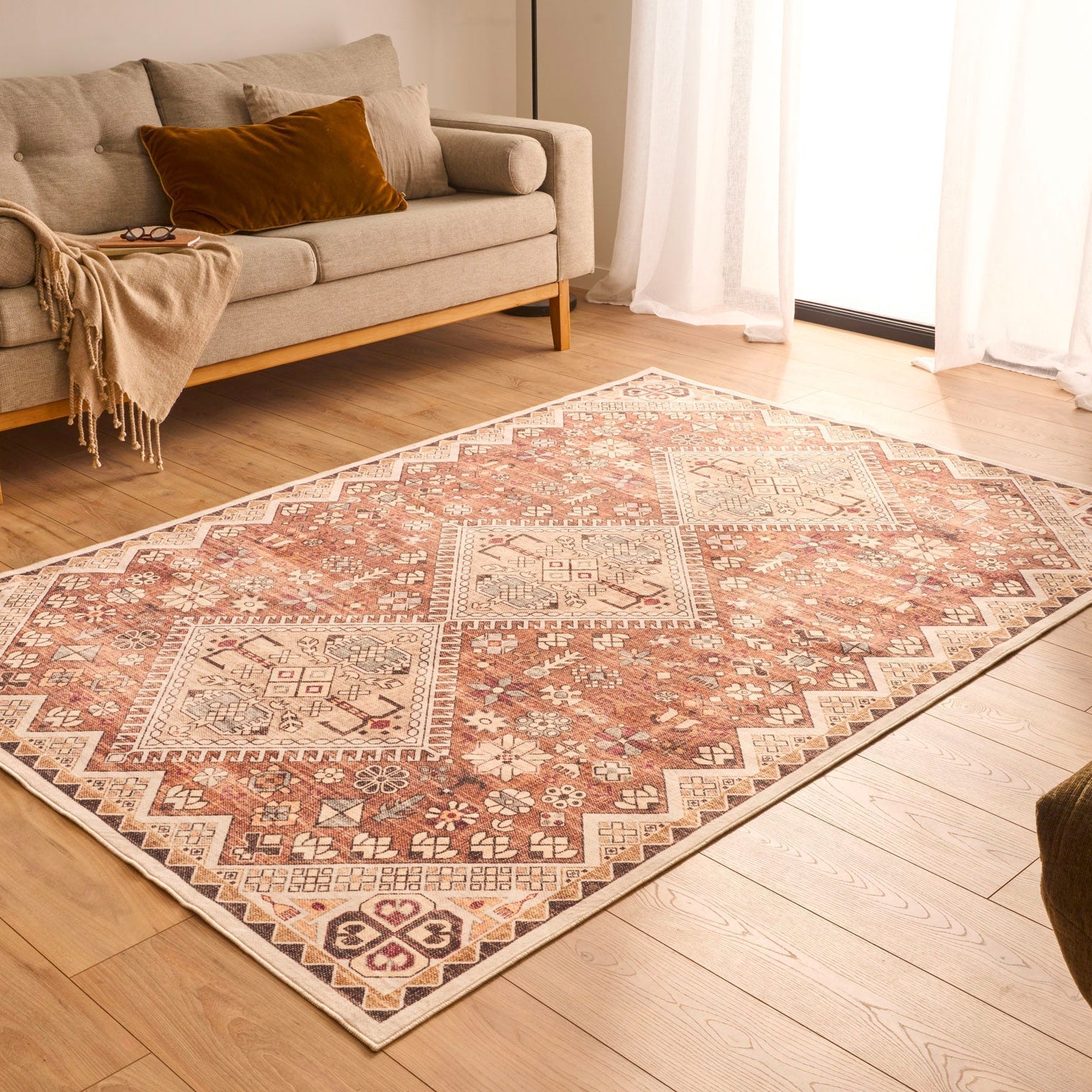 Ottoman - Tapis D'Intérieur - Polyester - Beige