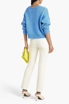 Pull Oversized Crop Crew - Cornflower Blue