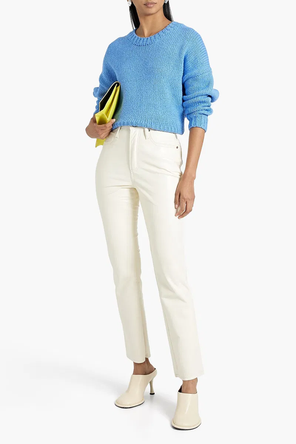 Pull Oversized Crop Crew - Cornflower Blue