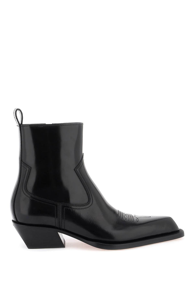 Off-White - Bottes Off-White Leather Texan Ankle Boots