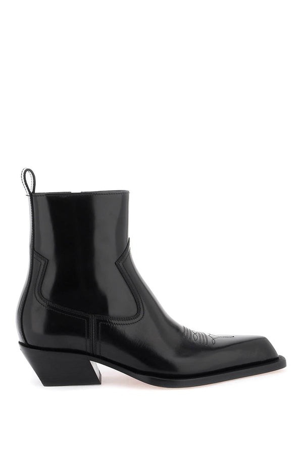 Off-White - Bottes Off-White Leather Texan Ankle Boots