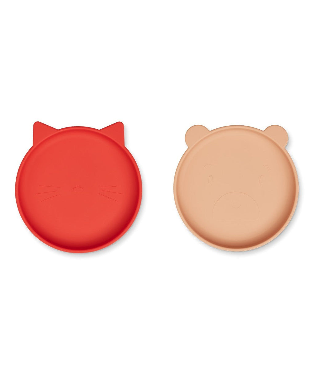 Lot De 2 Assiettes Olivia - Rouge Pomme / Rose De Toscane