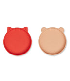 Lot De 2 Assiettes Olivia - Rouge Pomme / Rose De Toscane