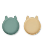 Lot De 2 Assiettes Olivia - Mélange De Blé Jaune À La Menthe Poivrée Et À La Lapin
