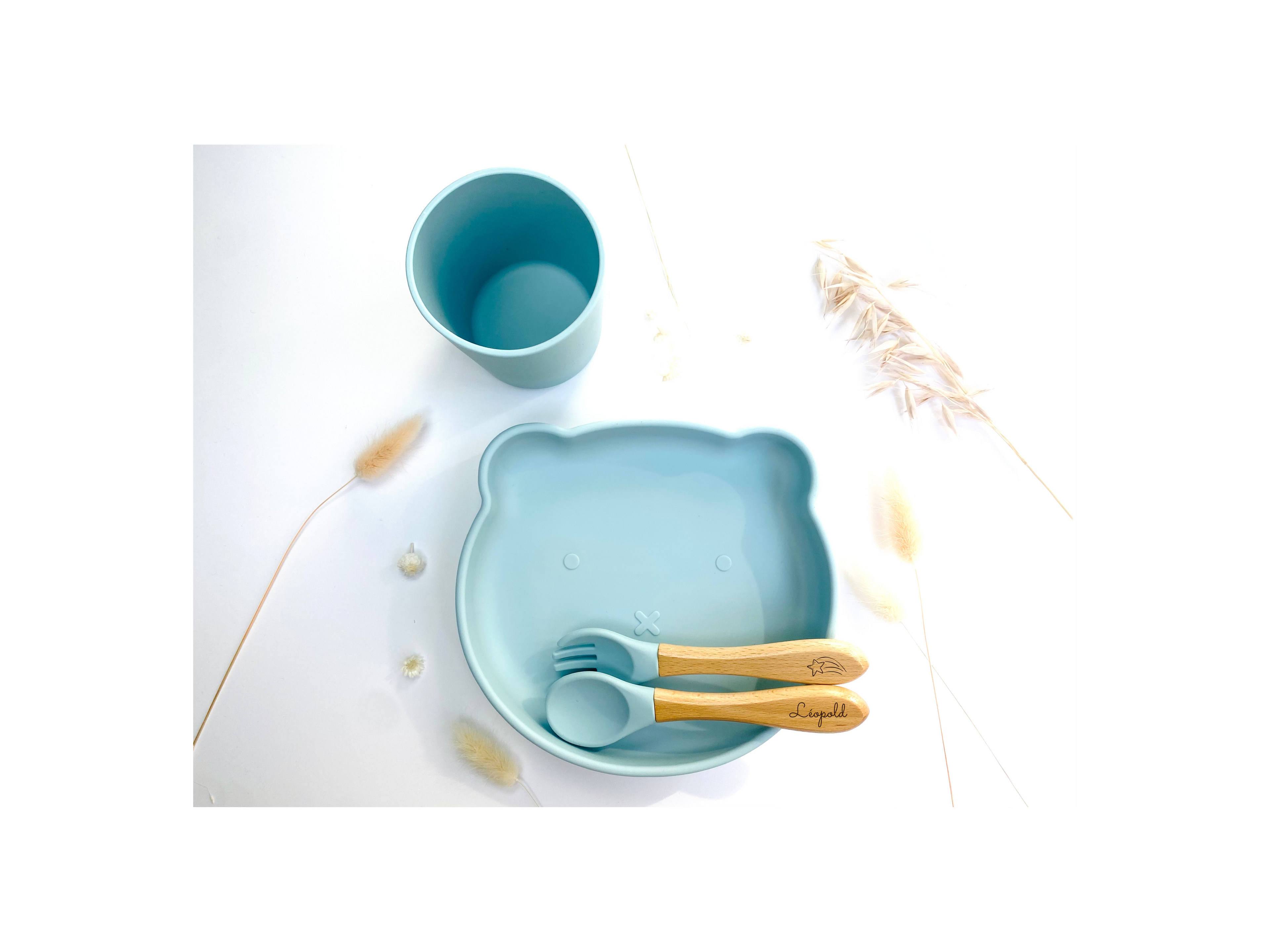 Mathieu Le Set Repas Malicieux - Ourson (Personnalisable)
