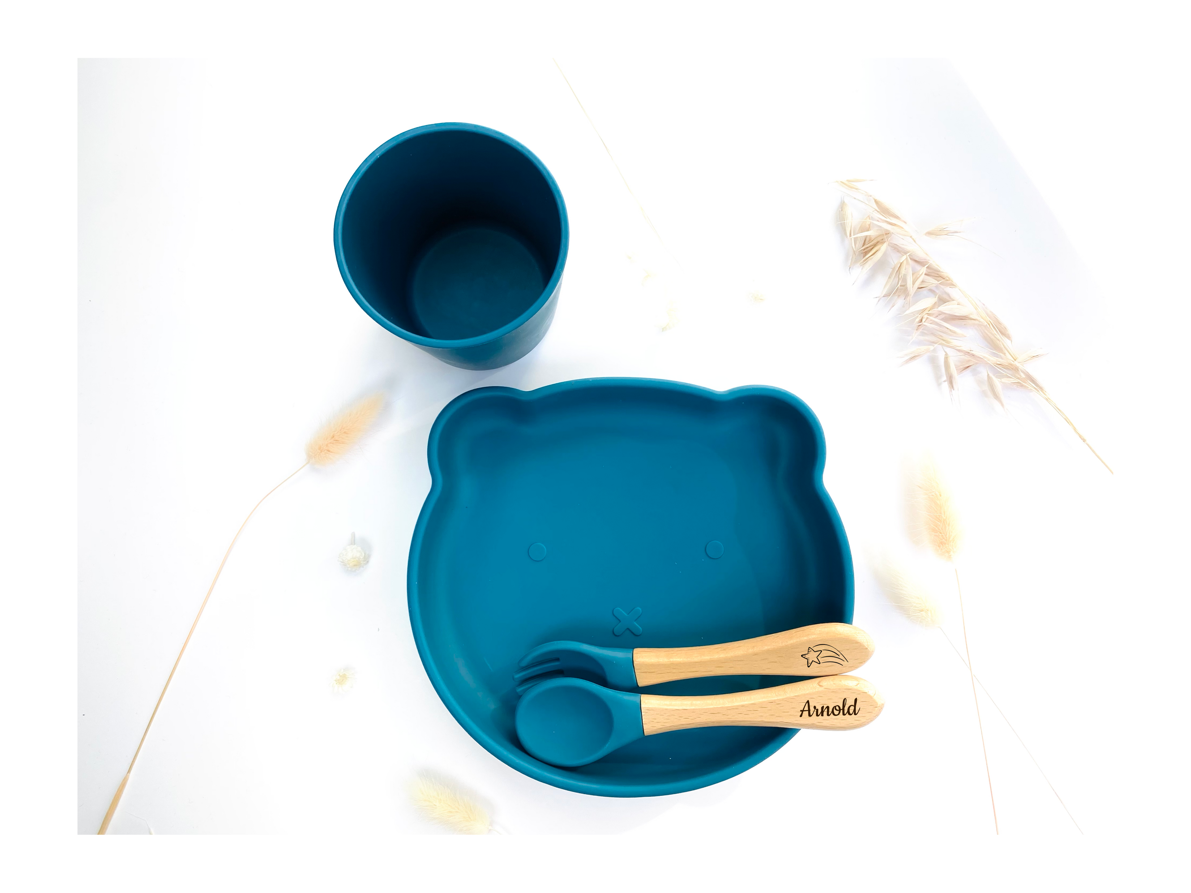 Mathieu Le Set Repas Malicieux - Ourson (Personnalisable)